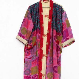 Mujer Kimono Robe Bata de seda Boho Seda Poliéster Albornoz para mujer - Product Image 1