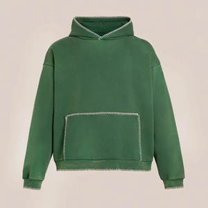 Logotipo personalizado de alta calidad pesado ácido lavado desgastado de gran tamaño en Blanco Viejo Vintage Sudadera con capucha para hombres - Product Image 1