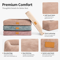 Lit pour chien orthopédique de luxe en mousse à mémoire de forme, housse amovible et lavable, canapé-lit rectangulaire en daim doux pour animaux de compagnie, logo personnalisé, OEM, ODM, vente en gros