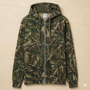 Sudadera con Capucha de Forro Polar 100% Algodón, Estampado de Camuflaje, Manga Larga, 330g, Ecológica, para Hombre, Color y Talla Personalizables, Venta Directa de Fábrica - Product Image 3