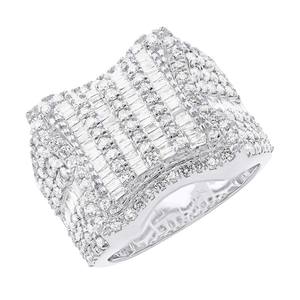 Anillo de Boda para Hombre, Diseño Moderno, Estilo Hip Hop, Chapado en Rodio, Plata 925, con Incrustaciones de Moissanita de Corte Redondo - Product Image 2