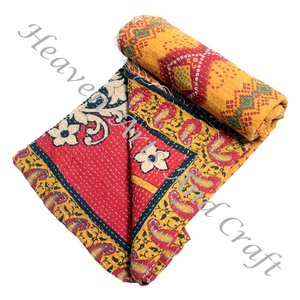 Couverture Kantha Gudari, couverture Kantha Gudari, vente en gros, fournisseur d'or, GD2191, couverture Kantha faite à la main, coton imprimé indien - Product Image 1