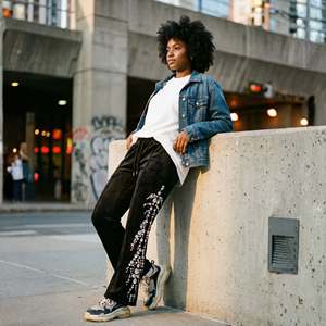 Hot Women Heavyweight Velour Flare Pants Custom Rhinestone Side Drip Painted Glitter Print <b>Streetwear</b> High Street <b>Y2K</b> Fashion - Product Image 5