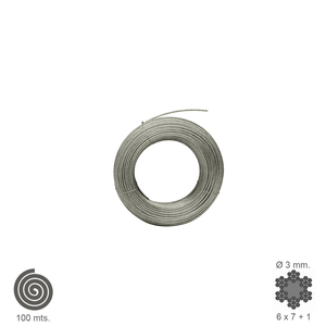 Cavo Galvanizzato 3 mm. Rotolo da 100 Metri Senza Sollevamento - Product Image 1
