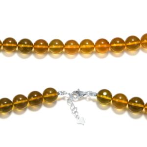 Collier en argent sterling avec perles d'ambre birmanes de 9,50 mm - Product Image 2