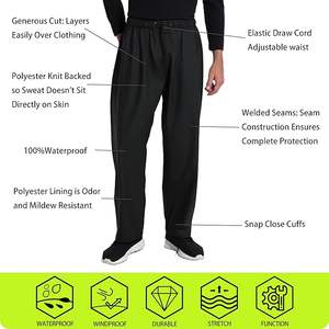Ensemble veste et pantalon de travail imperméable pour homme - Design haute visibilité réfléchissant résistant - Product Image 4