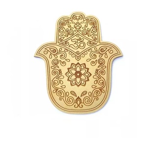 Arte de pared de Metal de mano Hamsa elegante para decoración del hogar escultura de pared de Metal cortada con láser para el hogar Oficina Yoga estudio colgante de pared - Product Image 3