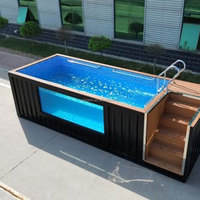 Solution de piscine et d'aquarium rectangulaire de luxe en acier inoxydable pour patio et jardin européens