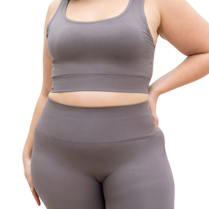Conjunto de Yoga sin Costuras de Talla Grande con Tela Elástica de Cintura Alta, Ajuste Suave, Ropa Deportiva de Soporte para Entrenamiento en el Gimnasio para Mujer - Product Image 4