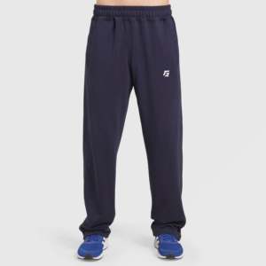 Pantalon de jogging formel en coton 100% avec logo personnalisable (marine), style cargo avec fermetures éclair, tailles XL à 6XL, coupe droite - Product Image 1