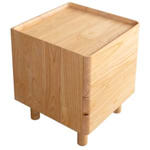 Mesita de Noche Moderna Minimalista de Madera Maciza, Solución de Almacenamiento Indestructible con 2 Cajones para Dormitorio, Mueble para Hotel o Apartamento de Lujo - Product Image 4