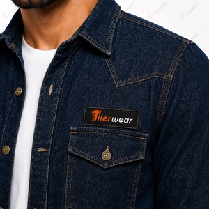 Camisas de mezclilla personalizadas para hombre al por mayor, camisas de jean premium de manga larga, ajuste slim, informales, de algodón, para trabajo, moda, marca privada - Product Image 6
