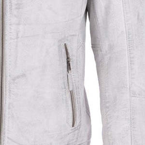 Veste en cuir pour homme de haute qualité, style rétro formel, camouflage hivernal, fermeture éclair incrustée, coupe ample, col rond - Product Image 6