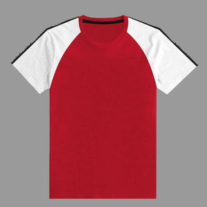 Venta al por mayor de encargo 100% algodón O-cuello de gran tamaño Fit hombres de color sólido camiseta con serigrafía - Product Image 5