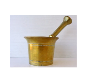 Mortier et pilon en laiton les plus exigeants outils d'herbes et d'épices broyeur de légumes pierre forme ronde couleur unie à vendre - Product Image 1