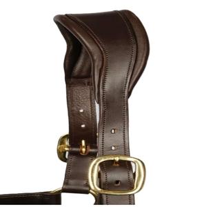 Licol de cheval en cuir de luxe avec casque de conception anatomique double boucle de couronne réglable licol de course de chevaux - Product Image 4