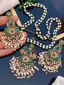 Nouveautés : Parures de mariage et de fête pour femmes, style antique, en laiton plaqué platine, avec perles artificielles et strass, pour fiançailles - Product Image 6