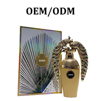 Flacon de parfum double paon doré style Dubaï, OEM ODM, logo personnalisé, agent de sourcing en gros de parfums