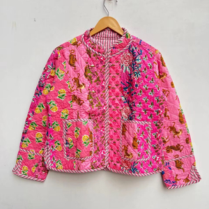 Indian Handmade Unisex Burfi Quilted Cotton Patchwork Jacket New Arrivals Bohemian Style <b>Crocheted</b> Winter <b>Coat</b> Buttons Autumn - Product Image 1