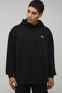 Sweat à capuche oversize pour homme en coton 100% respirant, imprimé en sérigraphie noire, brodé, personnalisable, tous les coloris, designs 2025 - Product Image 2