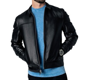 Veste en cuir pour homme Veste de moto pour homme en cuir de vache véritable ou en peau de mouton légère grande taille sur mesure Oem - Product Image 5
