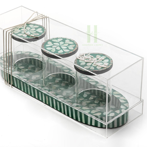 ที่ตั้งเค้กแม่มุกสำหรับกล่องไม้ถูพื้นทำช็อคโกแลตทำด้วยมือทำด้วยมือทำจากอะคริลิคในโรงงานเวียดนาม - Product Image 3