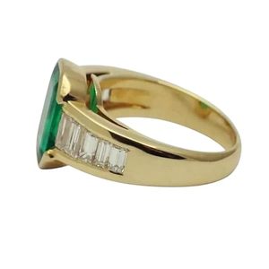 Anillo de mujer Esmeralda natural y CZ Piedra preciosa May Birthstone Compromiso Promesa Anillo pequeño Joyería hecha a mano Anillo de plata esterlina 925 - Product Image 3