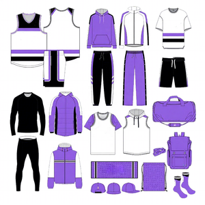 Ensemble d'uniformes de basketball réversibles personnalisés, violet et noir, impression par sublimation, unisexe, adulte, maillot respirant en polyester - Product Image 1