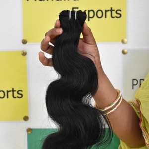 Extensions de cheveux humains non traités du temple péruvien alignées sur les cuticules - Product Image 1