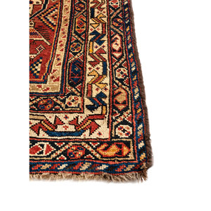 Aalam Hand Knotted Wool Rugs in <b>Red</b> & Orange Geometric Pattern for Home Use-Paem-1398 - Product Image 4