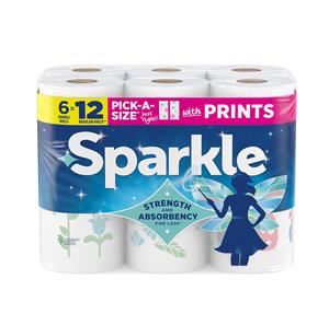 Toallas de Papel Desechables Ecológicas Sparkle con Diseños Divertidos, Selecciona tu Tamaño, Paquete de 6 Rollos de 110 Hojas Cada Uno, Reciclables - Product Image 4