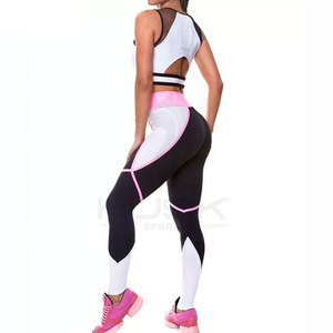 Leggings de Compression de soutien-gorge de sport à fort Impact, vêtements de gymnastique Active, vente en gros, pantalon et soutiens-gorge de grande taille, ensemble de Yoga pour femmes, Fitness - Product Image 3