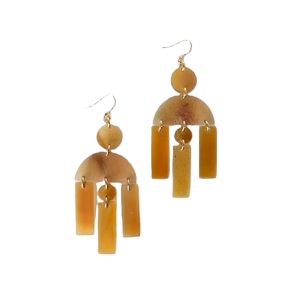 Boucles d'oreilles pendantes en corne de buffle avec motif tribal gravé au laser Boucles d'oreilles pendantes en corne de boeuf avec corne naturelle et logo personnalisé - Product Image 2