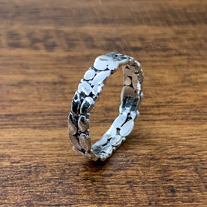 Geometric Pattern Rhodium Gold Plated 2.0 Grams <b>Plain</b> Silver Band Hip-hop Style 8mm Width Jewelry for Everyday Wear Wedding Gift - Product Image 1