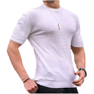 Nouveau design, qualité supérieure, mélange polyester/coton, coupe ample, épaules légèrement tombantes, t-shirt homme à manches courtes, sans marque, surdimensionné - Product Image 1