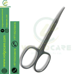 Premium Curved and Rounded Nose Hair Scissors for Men, 2 <b>PC</b> <b>Set</b> Nail Cuticle Manicure Scissors Shears Kit for Beard Mustache - Product Image 3