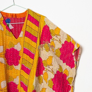 New Arrival Wholesale Simple Vintage 100% Pure Cotton Eco-Friendly Kaftan Maxi Dress Kantha for Women - Product Image 6