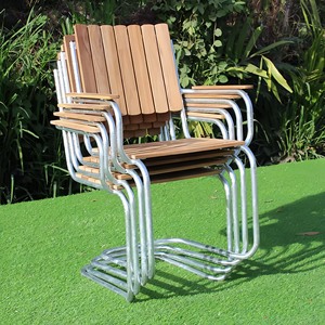 Mobilier d'intérieur pour la décoration Fabriqué au Vietnam Chaises de salle à manger empilables Design moderne Cadre en métal Bois - Product Image 4