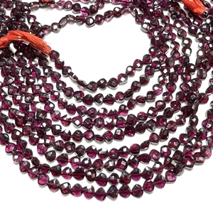 Cuentas de Briolette con forma de corazón facetado de granate rosa, cuentas de piedras preciosas naturales de 5-6MM para joyería - Product Image 3