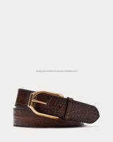 Ceinture en cuir de vache véritable 100% embossée façon croco, faite à la main, boucle en cuivre, nouveau design, haute résistance, durable, vintage