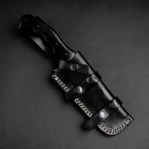 Couteau Tanto Kimura artisanal en acier Damas, lame fixe, manche en micarta, étui en cuir, qualité industrielle OEM, pour l'extérieur - Product Image 5