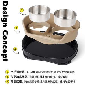 Plato Doble para Mascotas de Acero Inoxidable Antideslizante y Ecológico, Plato Desmontable para Gatos y Bandeja Antiderrames para Alimentación de Mascotas - Product Image 5