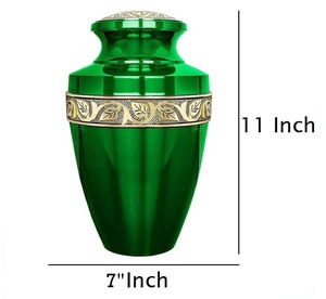 Urna de cremación de latón rojo verde negro brillante para cenizas humanas estilo adulto americano de alta calidad más vendidos urnas funerarias griegas - Product Image 5