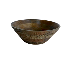 Bol de service à salade en bois d'acacia sculpté à la main Design classique Artisanat en bois naturel Durable et élégant pour les fêtes - Product Image 1