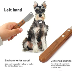 Cuchillo pelador para perros y mascotas Mango de madera con hoja de acero inoxidable Cuchillo para el cuidado de mascotas - Product Image 4