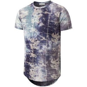 Camiseta personalizada Tie-Dye Vintage de gran tamaño con cuello redondo y cuello redondo 100% algodón sólido manga corta 240 GSM Unisex Streetwear camisetas para hombres - Product Image 4