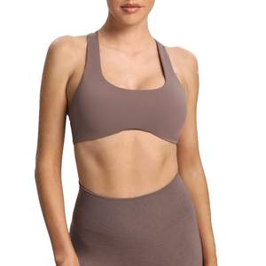 Suave Respetuoso con la piel Fitness Yoga Correr Ecológico Secado rápido A prueba de viento Poliéster Spandex High Sports Strappy Back - Product Image 3