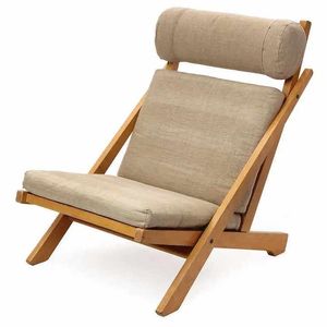 Sabi Modern <b>Lounge</b> <b>Chair</b> Made of Solid Teak Wood and Waterproof <b>Cushion</b> with Natural Finish for Indoor and Outdoor Use. - Product Image 2