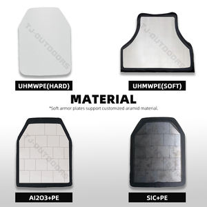 แผ่นเกราะ Uhmwpe เคฟลาร์เซรามิกอะลูมิเนียมออกไซด์ซิลิกอนคาร์ไบด์ทนทานแบบ TJ-OUTDOORS สำหรับอุปกรณ์ป้องกันส่วนบุคคล - Product Image 3