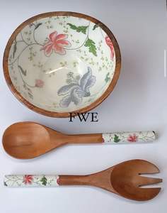 Bol de service à fruits secs Utilisation pour la restauration Bol en bois massif et bol en bambou de taille personnalisée Bol en bois naturel fait à la main Falak World Export - Product Image 1